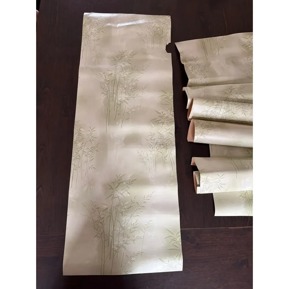 Vintage Bamboo Wallpaper Green Stalks Retro DIY Junk Journal Scrapbooking Gift